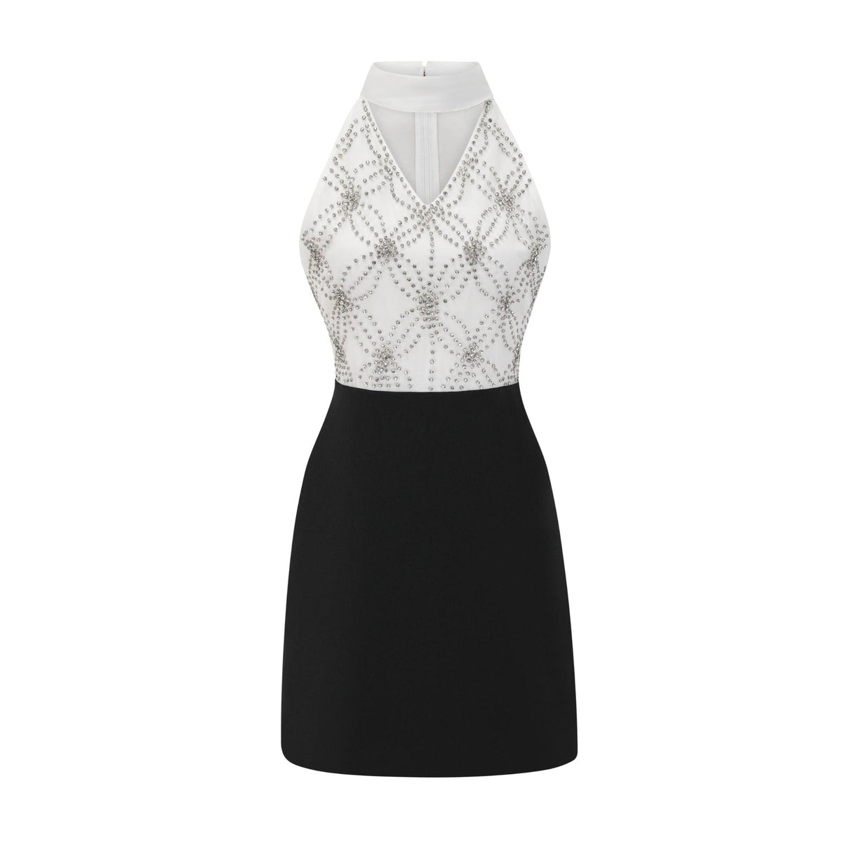 Aurora Mini Dress - Halterneck - Embellished Bodice