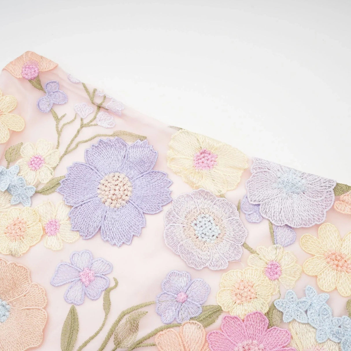 Aurora Top & Skirt Set - Embroidered Detailing - 3D Petal Design - Sleeveless - High Waist - Rear Zip Fastening