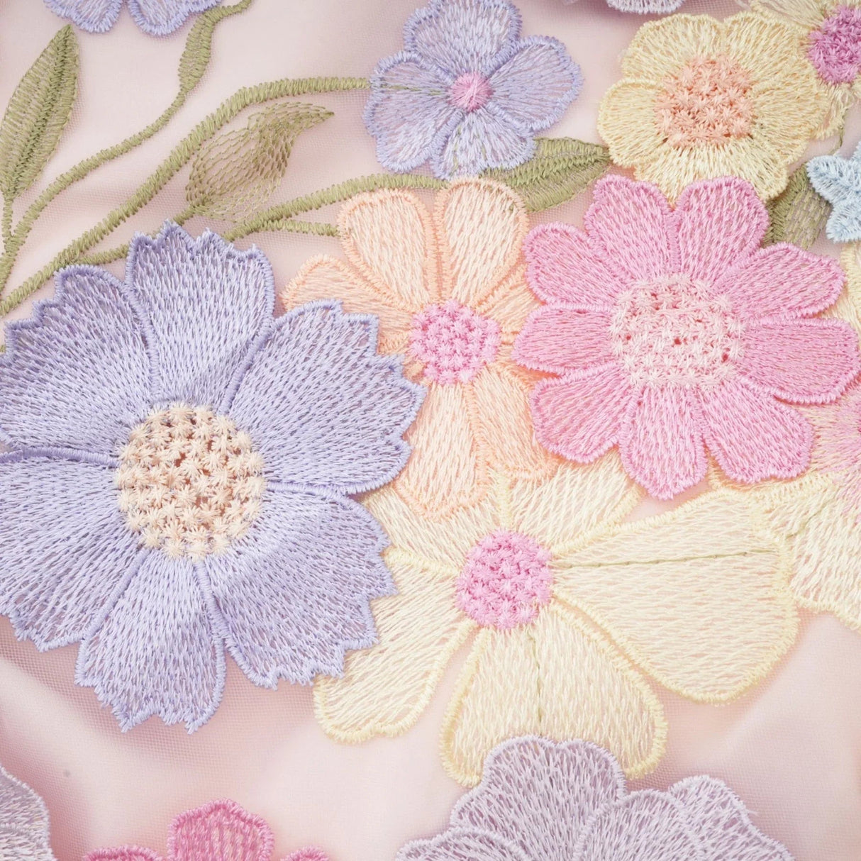 Aurora Top & Skirt Set - Embroidered Detailing - 3D Petal Design - Sleeveless - High Waist - Rear Zip Fastening