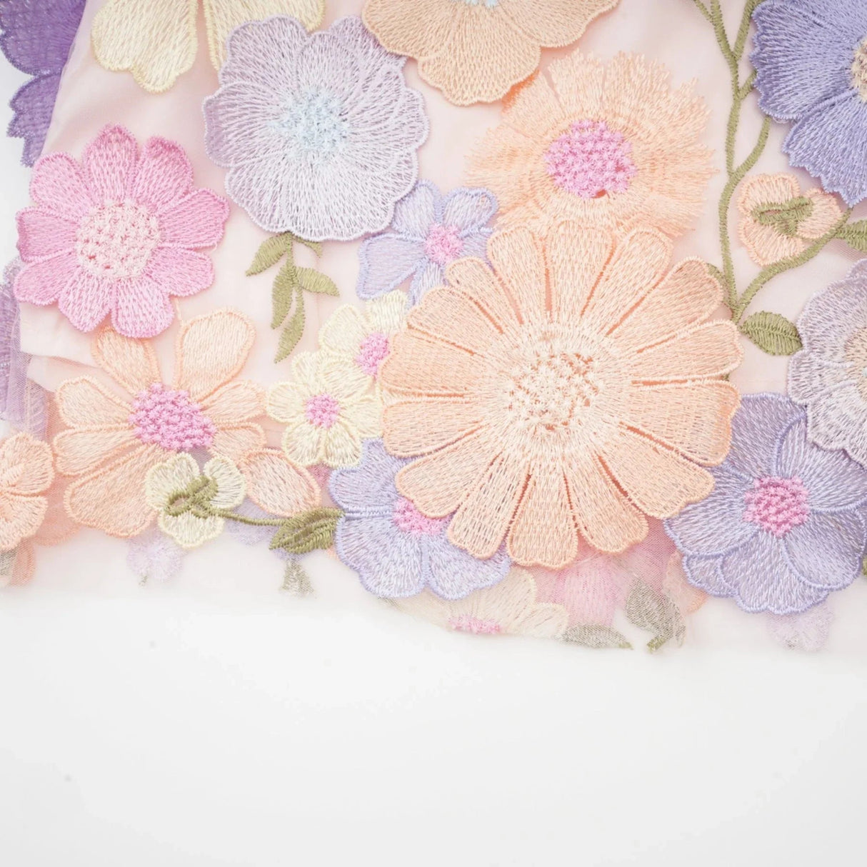 Aurora Top & Skirt Set - Embroidered Detailing - 3D Petal Design - Sleeveless - High Waist - Rear Zip Fastening