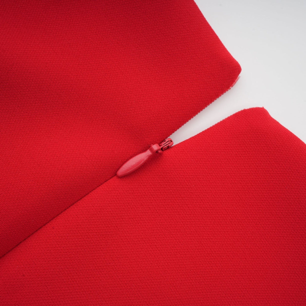 Autumn Long Dress - Round Neck - Floral Appliqué - Flared Skirt - Rear Zip Fastening