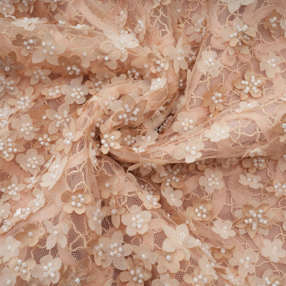 Avery Midi Dress Neutrals Crochet Faux - Flower & Bead