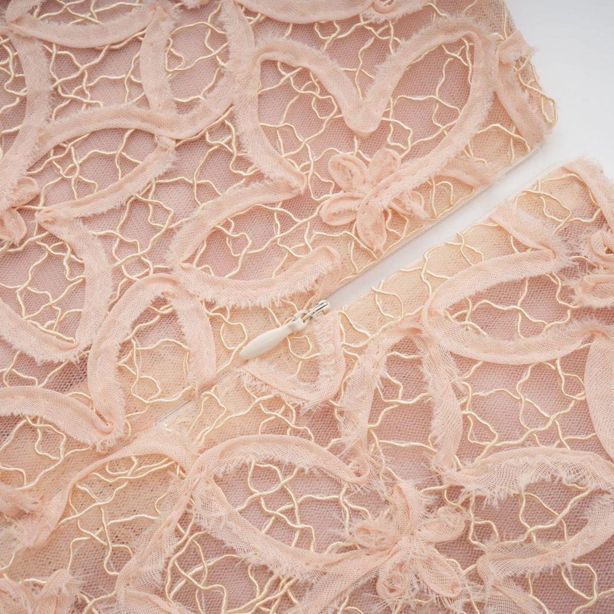 Avery Midi Dress Neutrals Crochet Faux - Flower & Bead