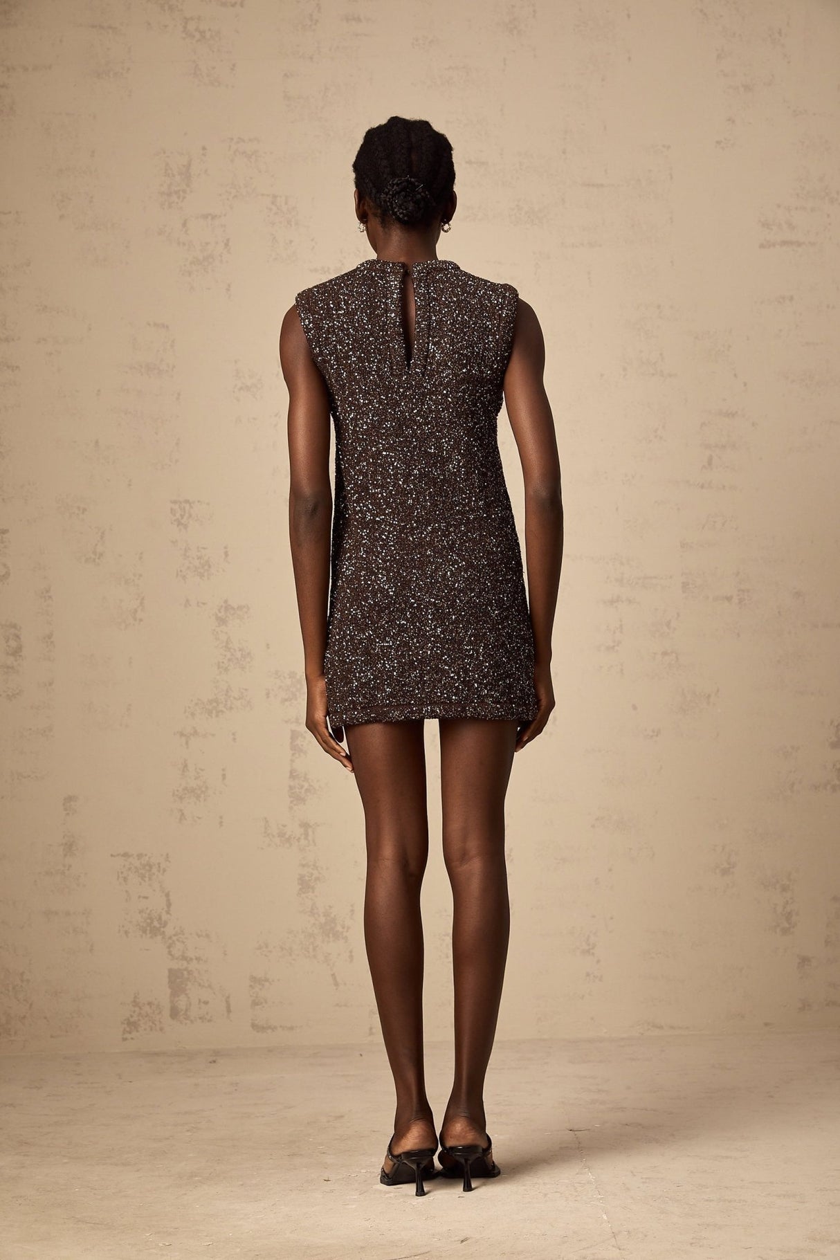 Bailey Mini Dress - Sleeveless - Knitted Sequin Embellished - Patch Pockets