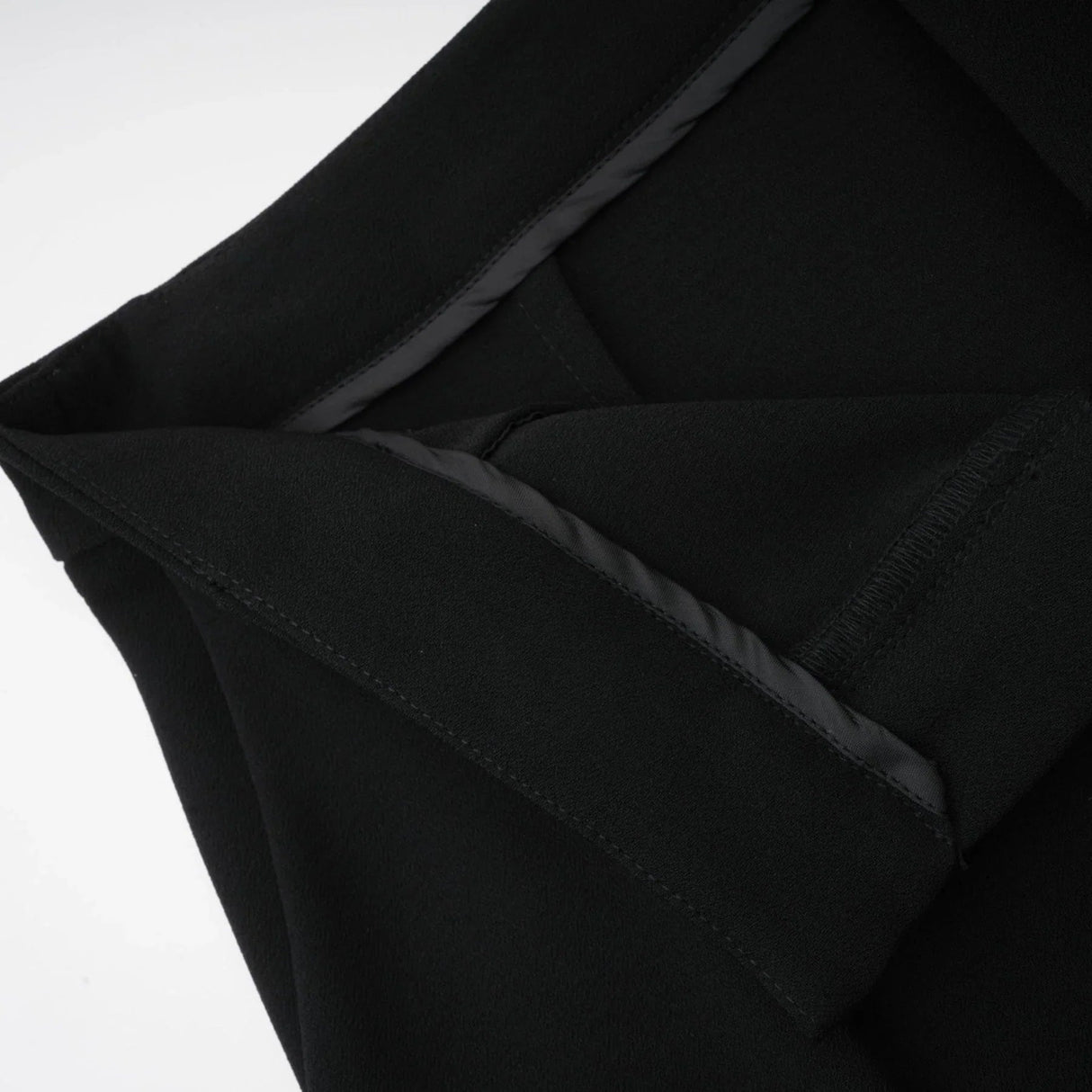 Barbara Jacket & Trousers - V Neck Pleated Ribbon Design Wide Legs Zip Front