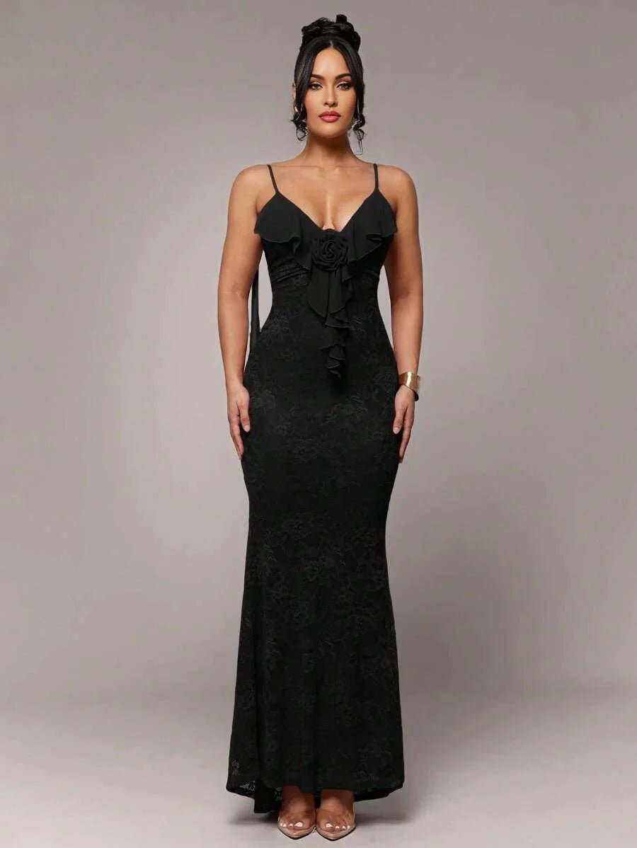 Beatrice Maxi Dress - Refined Style - Slim Fit - Medium Stretch Fabric Elasticity - Color - Sleeveless - Neckline Spaghetti Strap - Modern Look