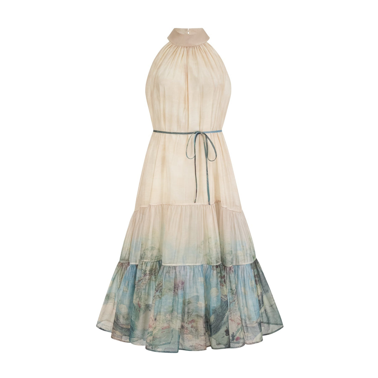 Benedetta Midi Dress – Sleeveless – Pattern Print – Flounce Hem