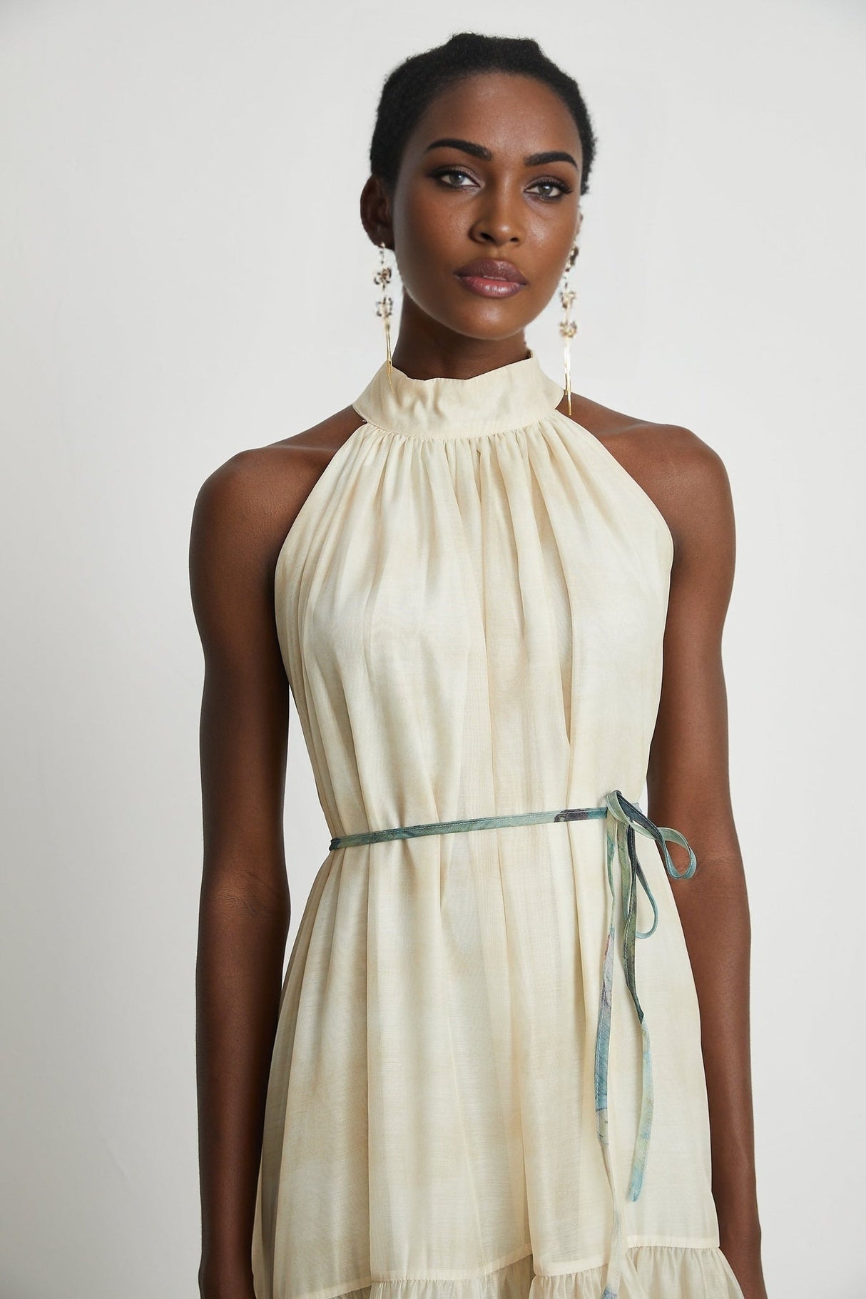 Benedetta Midi Dress – Sleeveless – Pattern Print – Flounce Hem