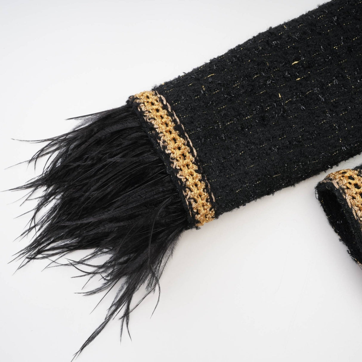 Beppina Jacket & Skirt - Tweed - Notched Lapels - Panelled Design - Ostrich Feather Accents