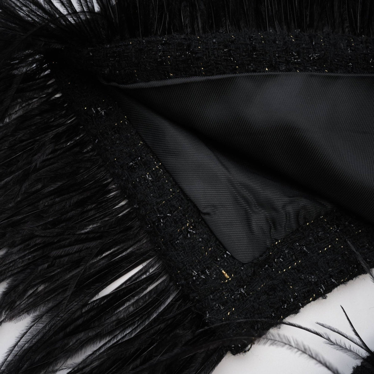 Beppina Jacket & Skirt - Tweed - Notched Lapels - Panelled Design - Ostrich Feather Accents