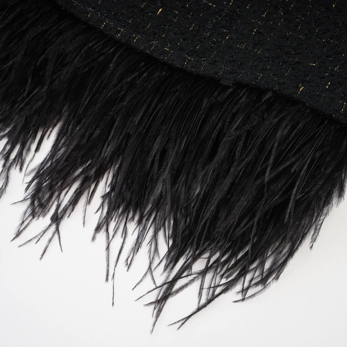 Beppina Jacket & Skirt - Tweed - Notched Lapels - Panelled Design - Ostrich Feather Accents