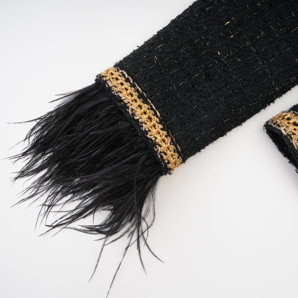 Beppina Jacket & Skirt - Tweed - Notched Lapels - Panelled Design - Ostrich Feather Accents