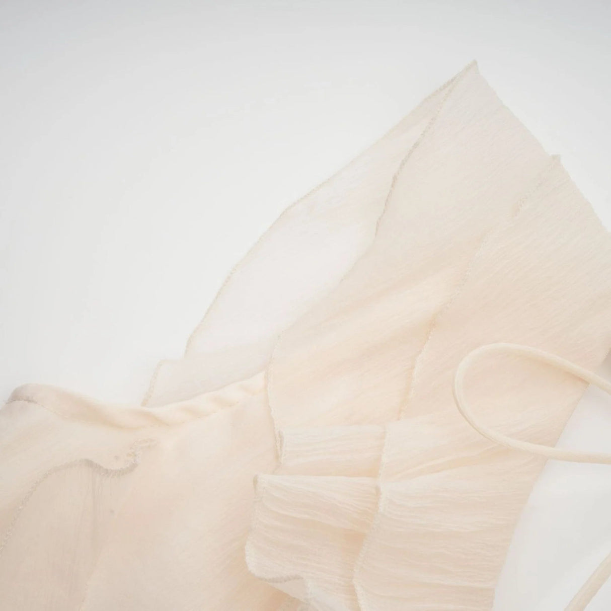 Beppina Mini Dress Neutral V - neck Ruffled Thigh Length & Floral Layers