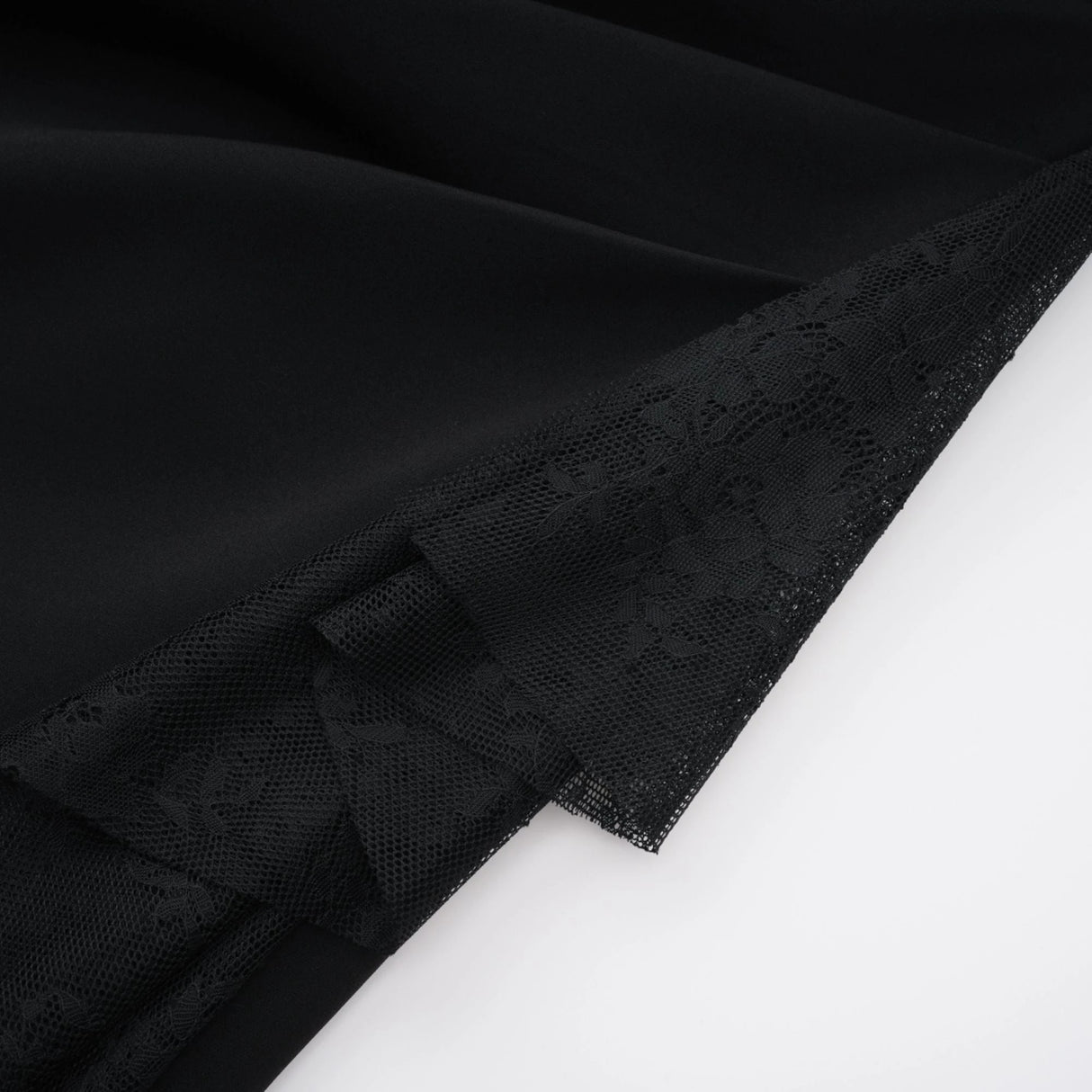 Bernadette Black LacePanel Asymmetrical Midi Dress
