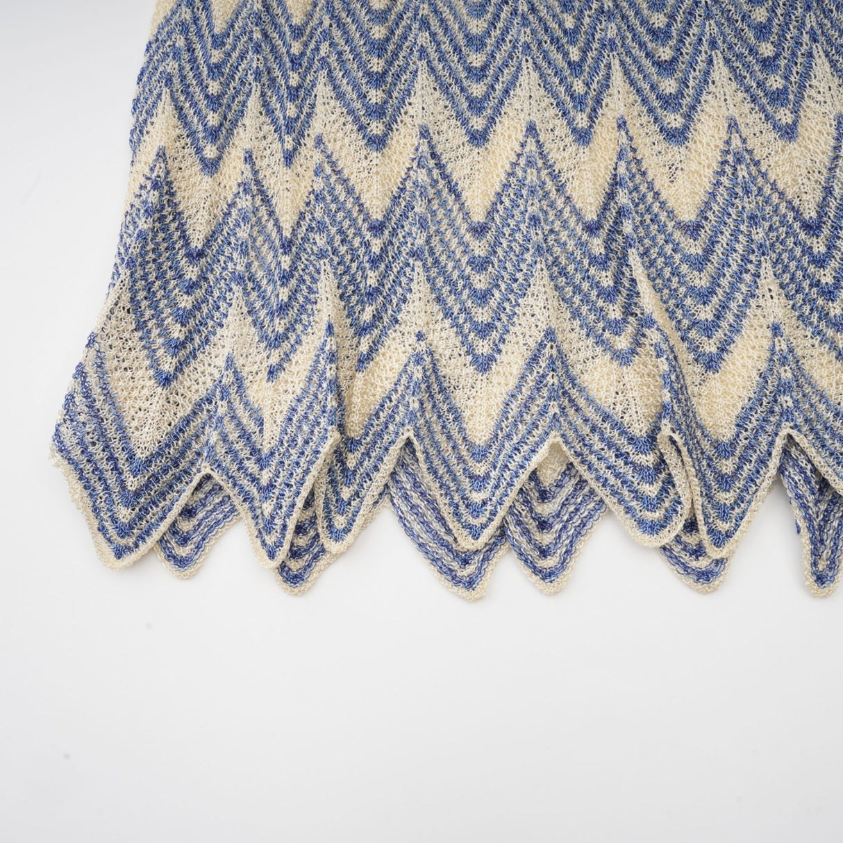 Bianca Skirt & Top Set - Ribbed Knit - Zigzag Woven Design - V - Neck - Button Fastening