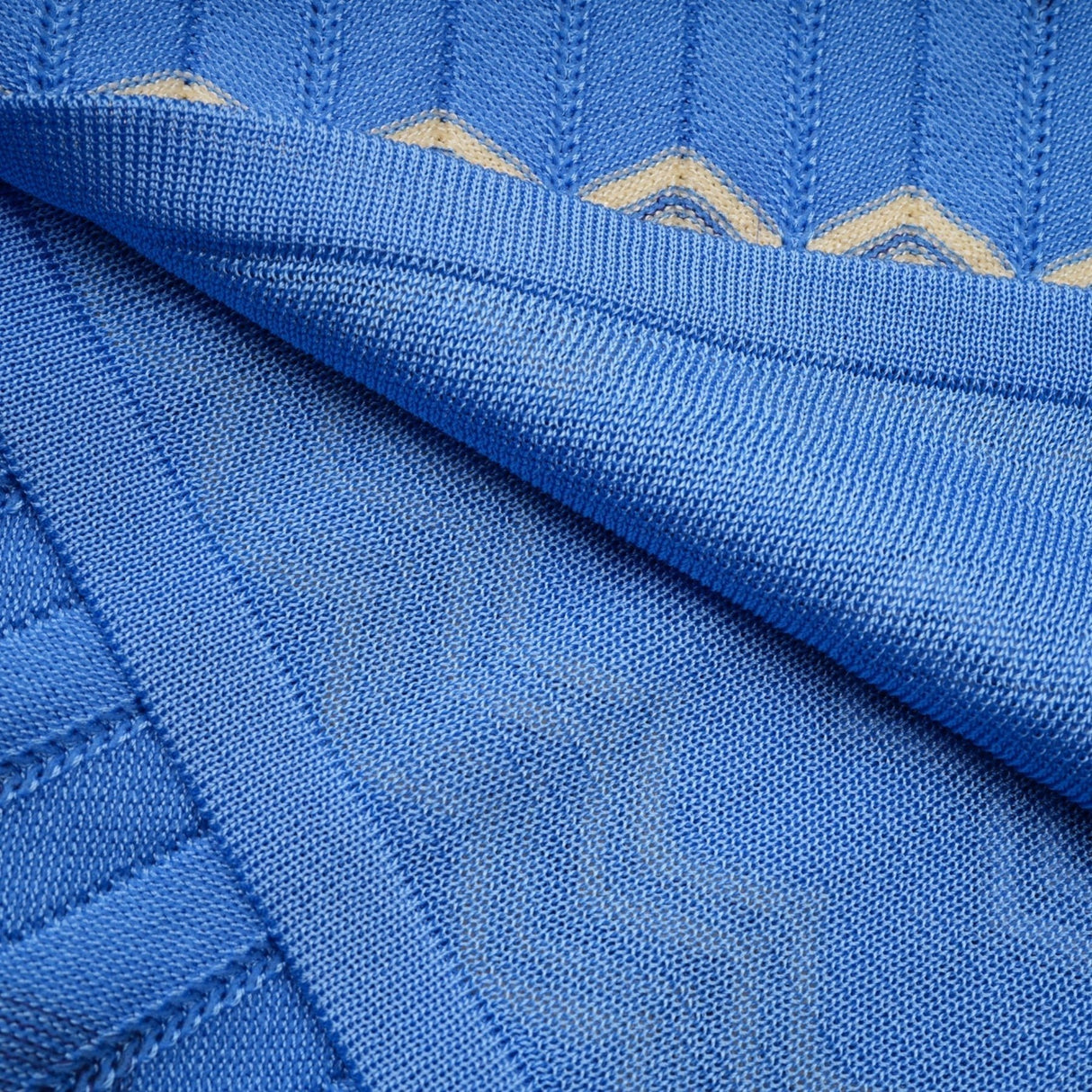 Bianca Skirt & Top Set - Ribbed Knit - Zigzag Woven Design - V - Neck - Button Fastening