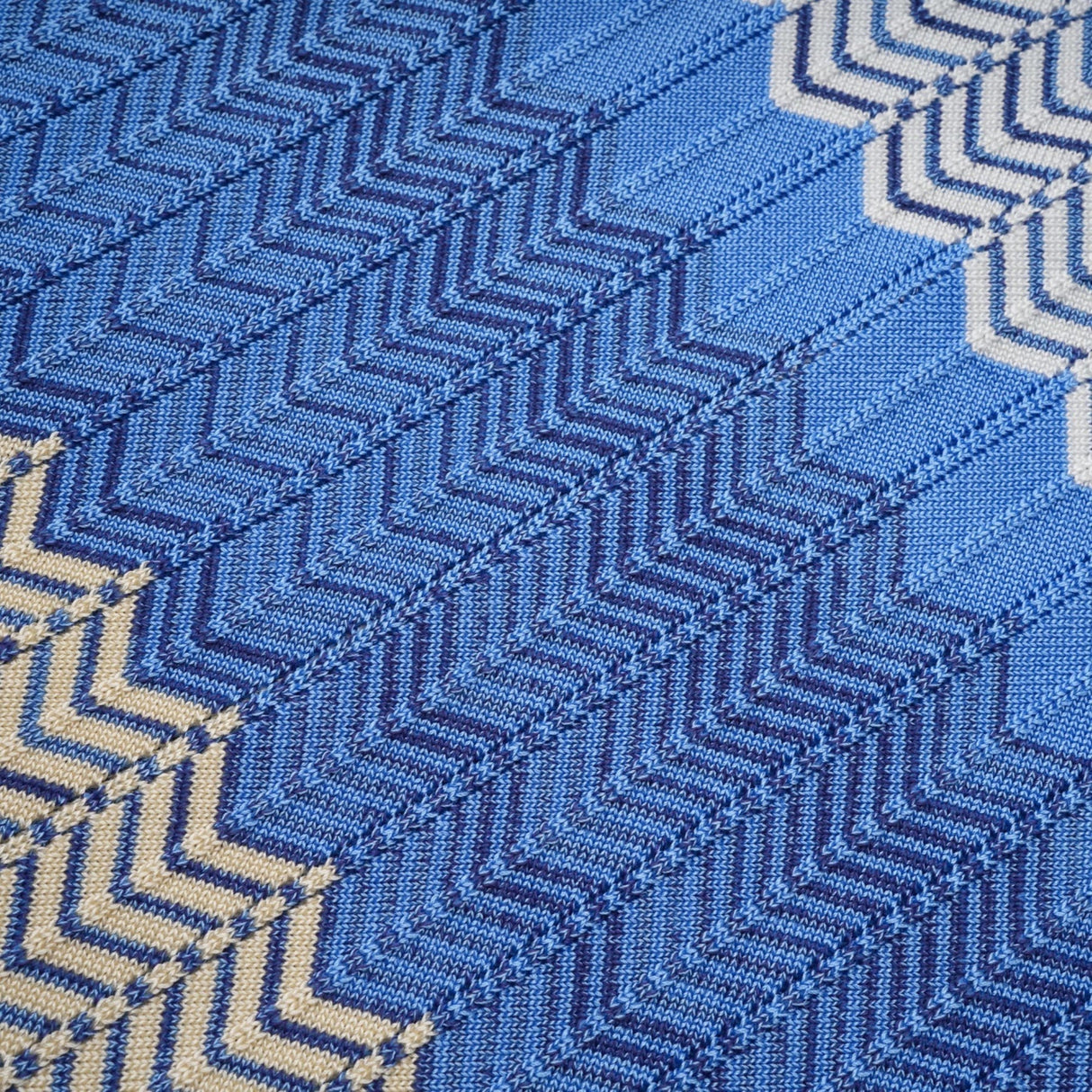 Bianca Skirt & Top Set - Ribbed Knit - Zigzag Woven Design - V - Neck - Button Fastening