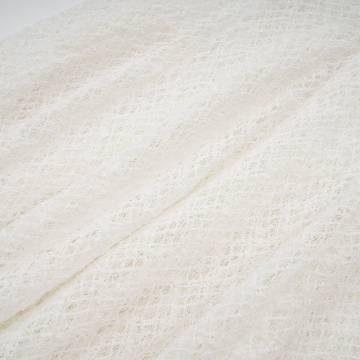 Bianchina Maxi Dress - Long Sleeves - Lace Overlay - Wavy Pattern - Pleated Detail