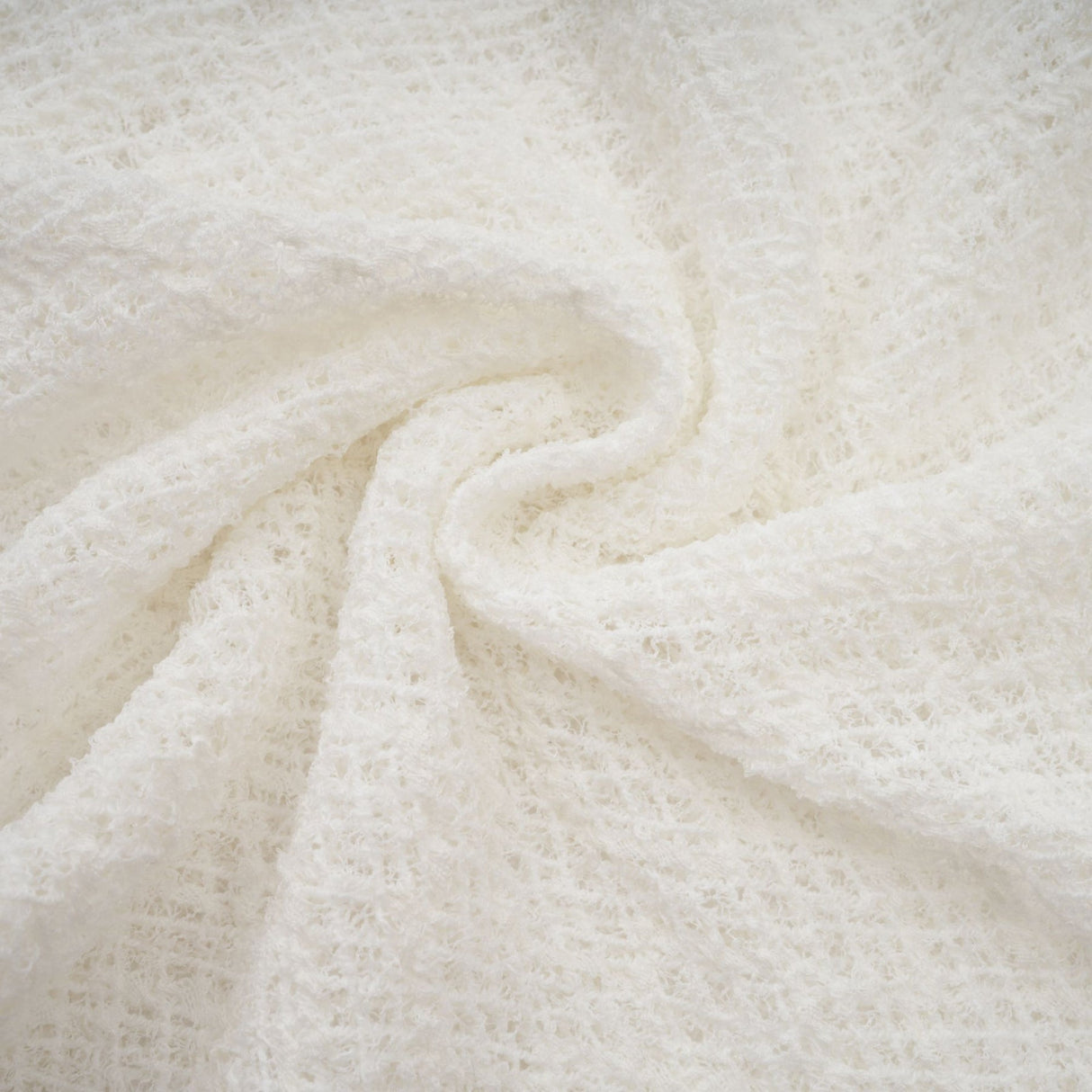 Bianchina Maxi Dress - Long Sleeves - Lace Overlay - Wavy Pattern - Pleated Detail