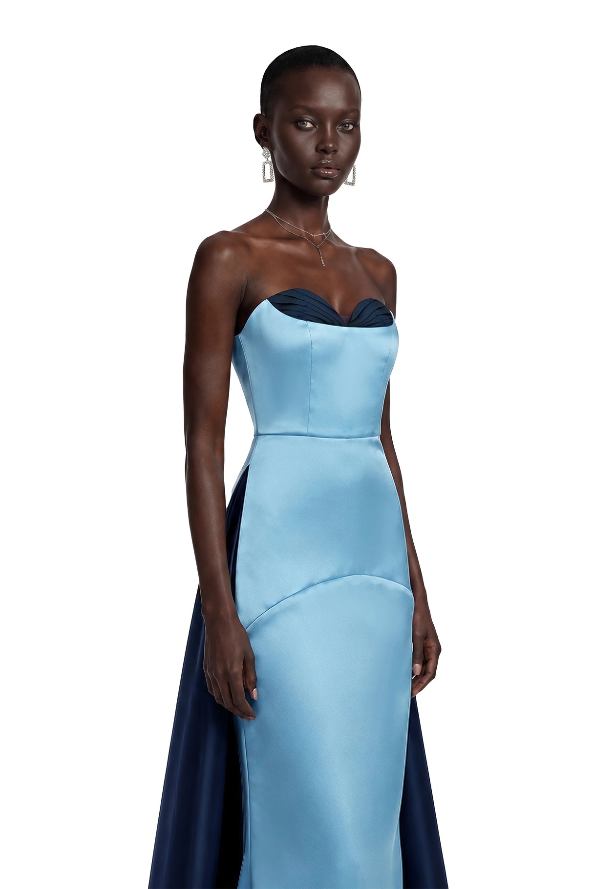 Bircan Blue Color Block Maxi Dress