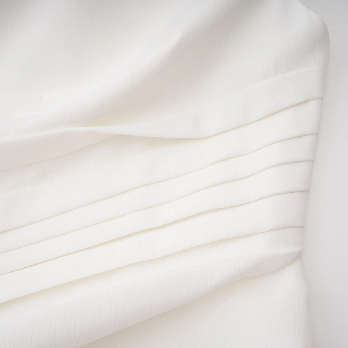 Blossom White One Shoulder Ruched Midi Dress