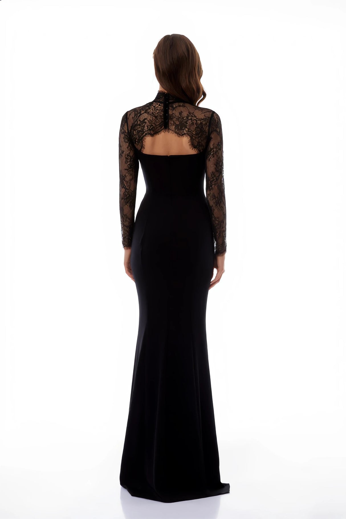 Bokamoso Black Lace Panel Maxi Gown