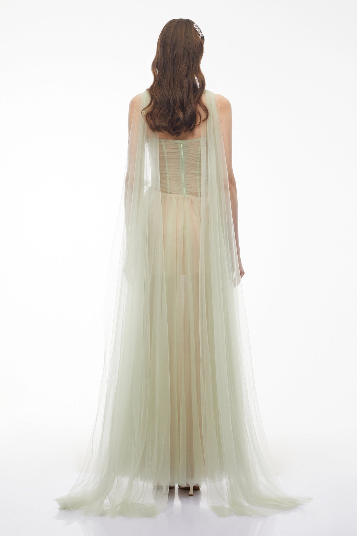 Bonnie Green Cross Front Maxi Dress with 3D Petals