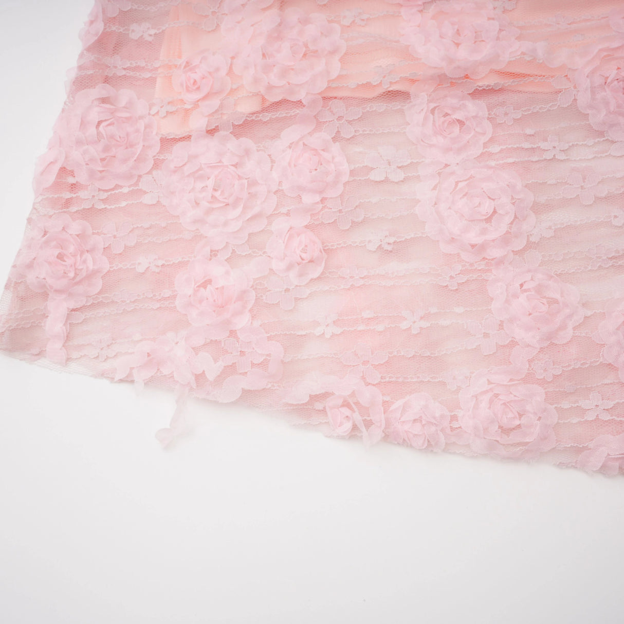 Branwen Pink 3DFloral Embroidered Lace Maxi Dress