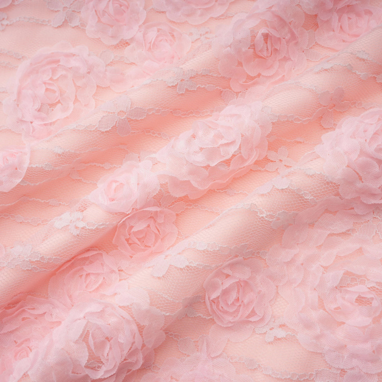 Branwen Pink 3DFloral Embroidered Lace Maxi Dress
