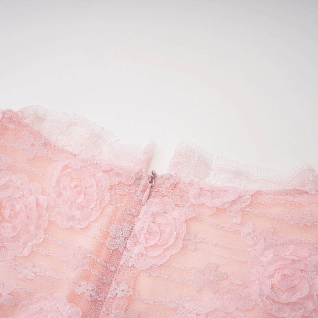 Branwen Pink 3DFloral Embroidered Lace Maxi Dress