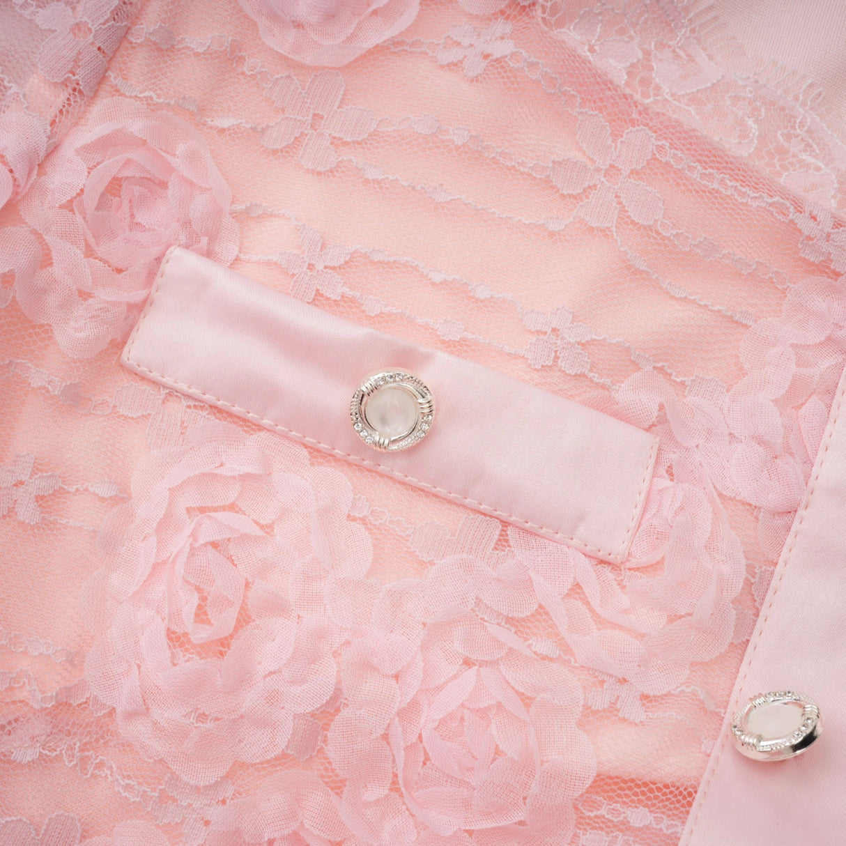 Branwen Pink 3DFloral Embroidered Lace Maxi Dress