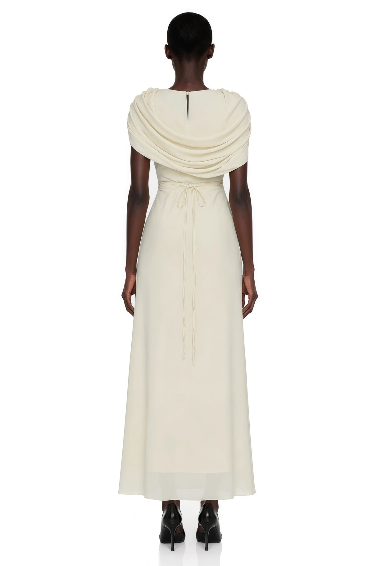 Breeze Cream Maxi Dress with Cape Sleeves