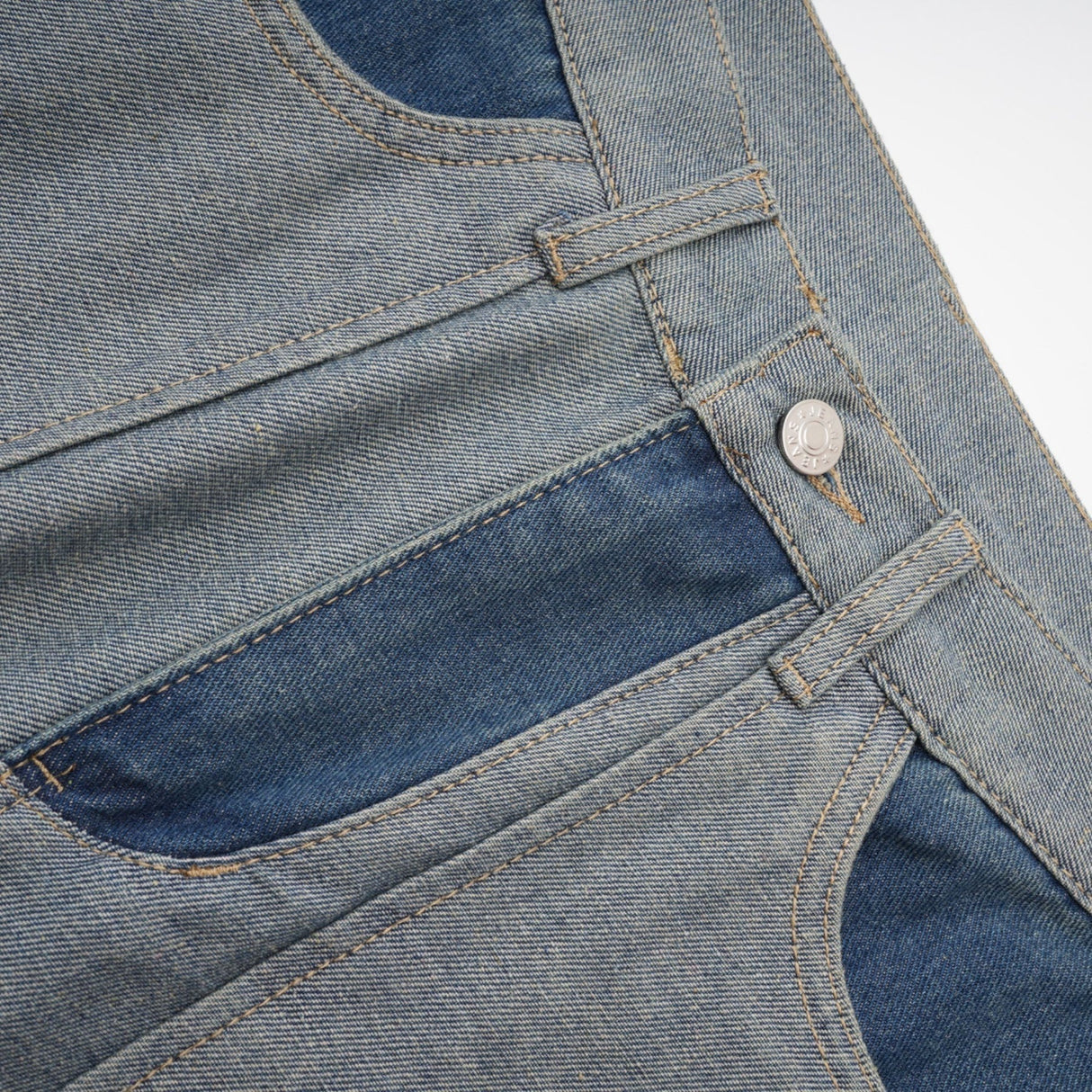 Brenna Jeans - Denim - Panelled Design - Wide Leg Cut - Four Welt Pockets