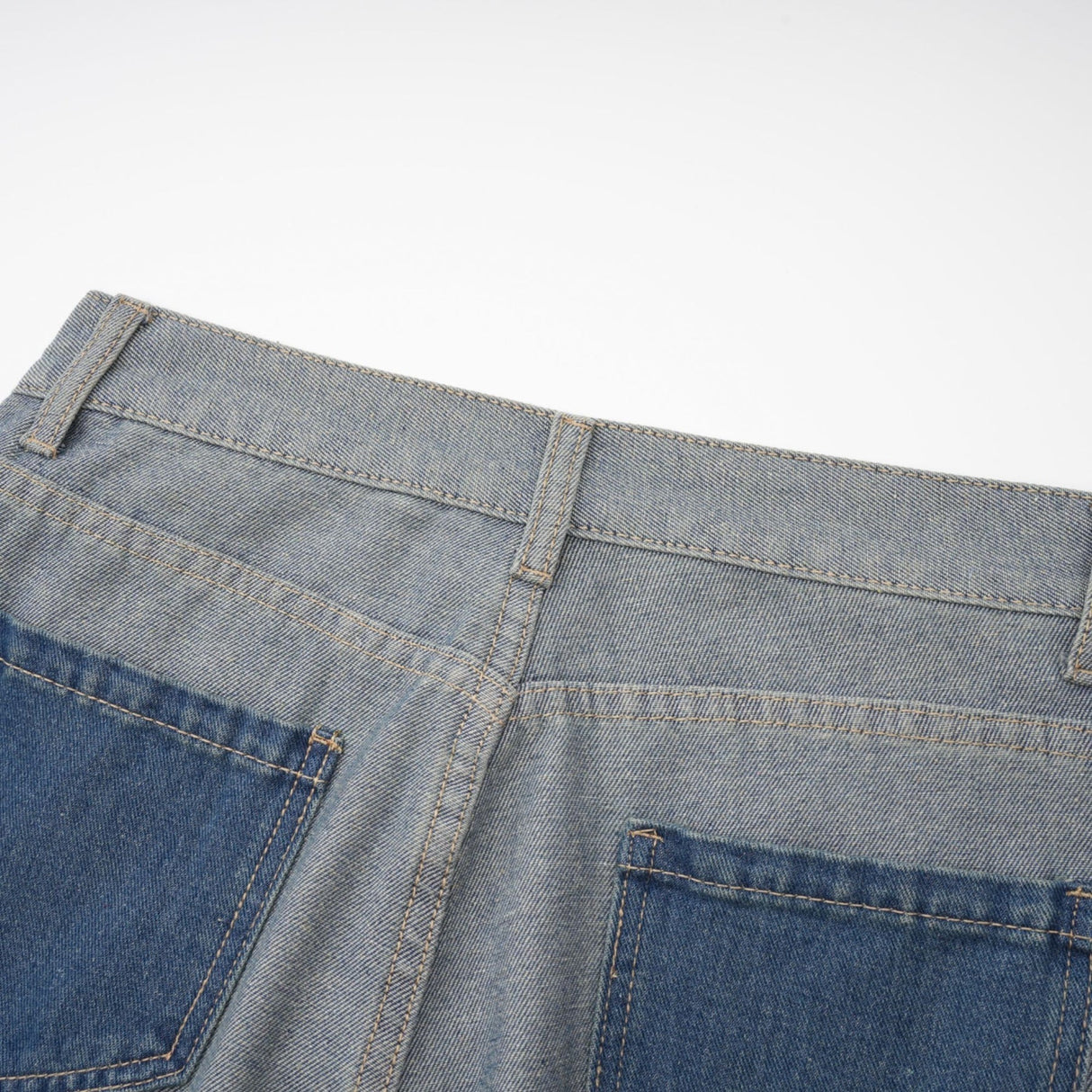 Brenna Jeans - Denim - Panelled Design - Wide Leg Cut - Four Welt Pockets