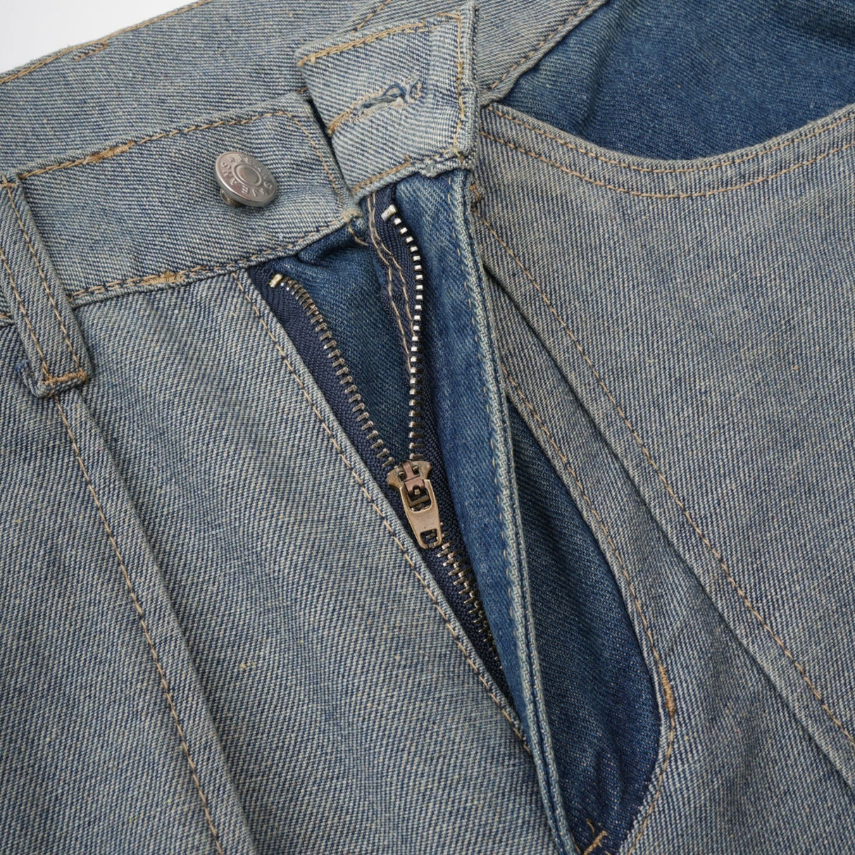 Brenna Jeans - Denim - Panelled Design - Wide Leg Cut - Four Welt Pockets