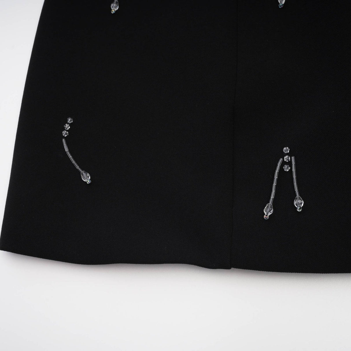 Brianna Mini Dress - Crystal Embellished - Panelled - Sleeveless - Round Neck