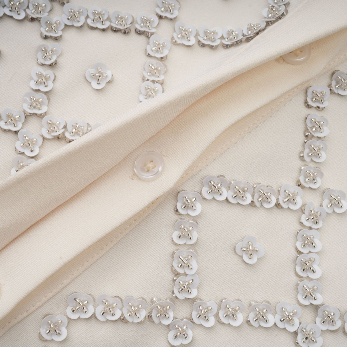 Brianna Mini Dress - Pointed Collar - Long Sleeves - Crystal Embellishment - Contrast Colors