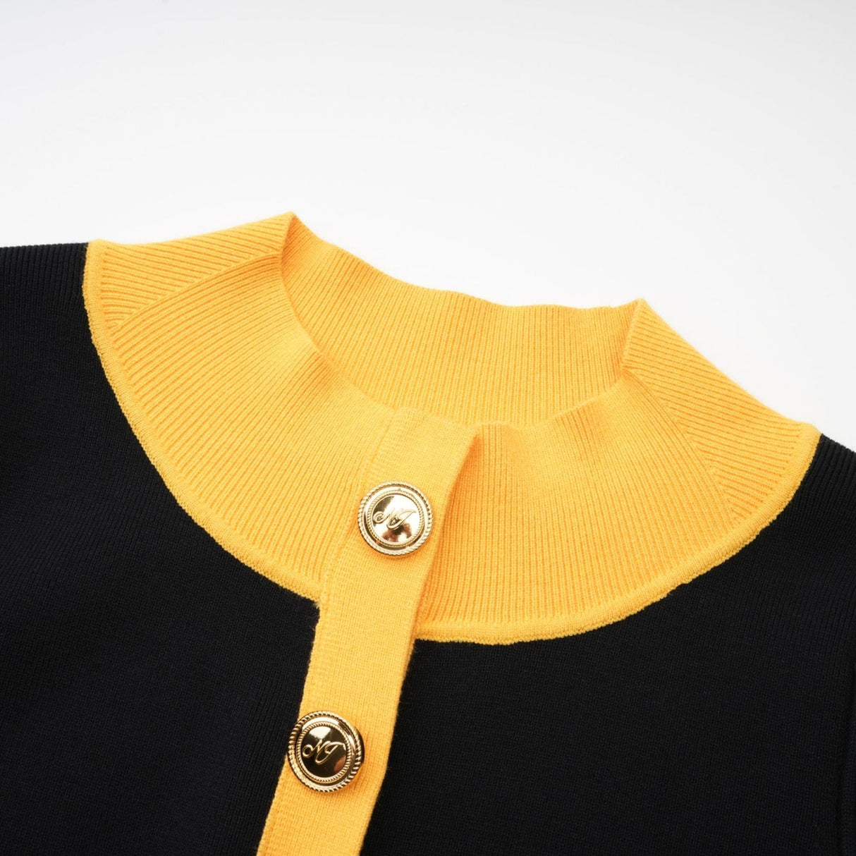 Brynn Knitted Bodysuit - Contrast Colors - Long Sleeves - Front Button Fastening - Flap Pockets