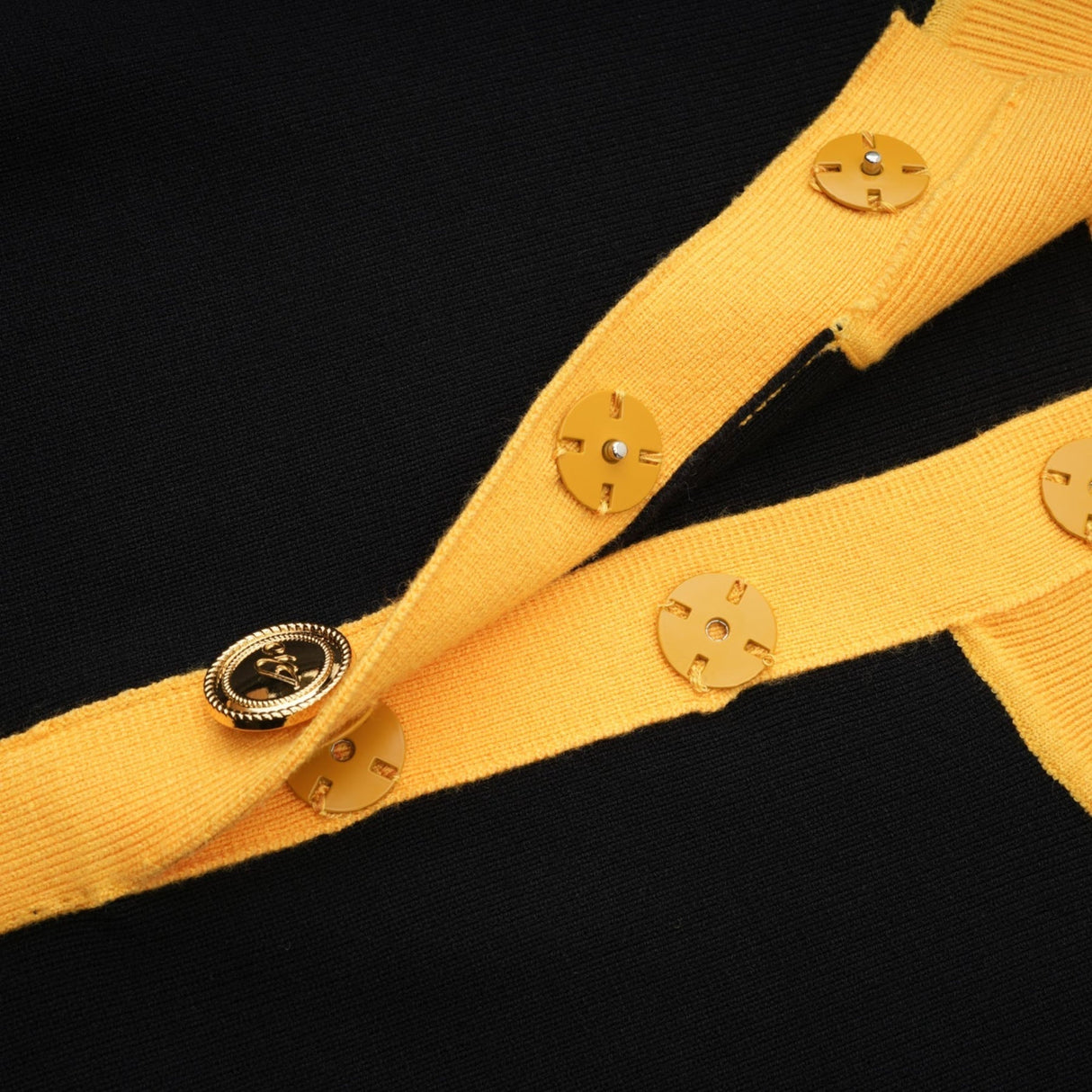 Brynn Knitted Bodysuit - Contrast Colors - Long Sleeves - Front Button Fastening - Flap Pockets