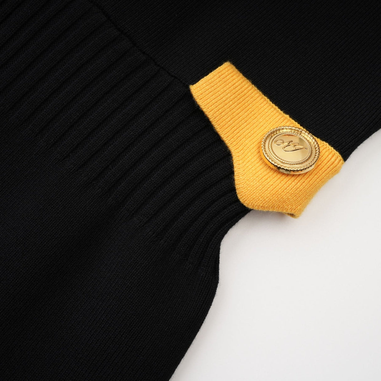 Brynn Knitted Bodysuit - Contrast Colors - Long Sleeves - Front Button Fastening - Flap Pockets