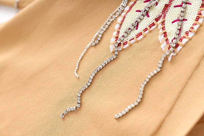 Brynn V - Neck Cardigan with Floral Embroidery and Beaded Accents