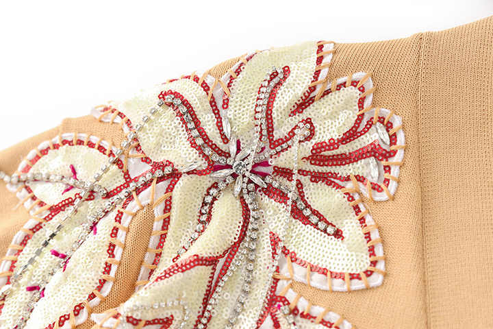 Brynn V - Neck Cardigan with Floral Embroidery and Beaded Accents