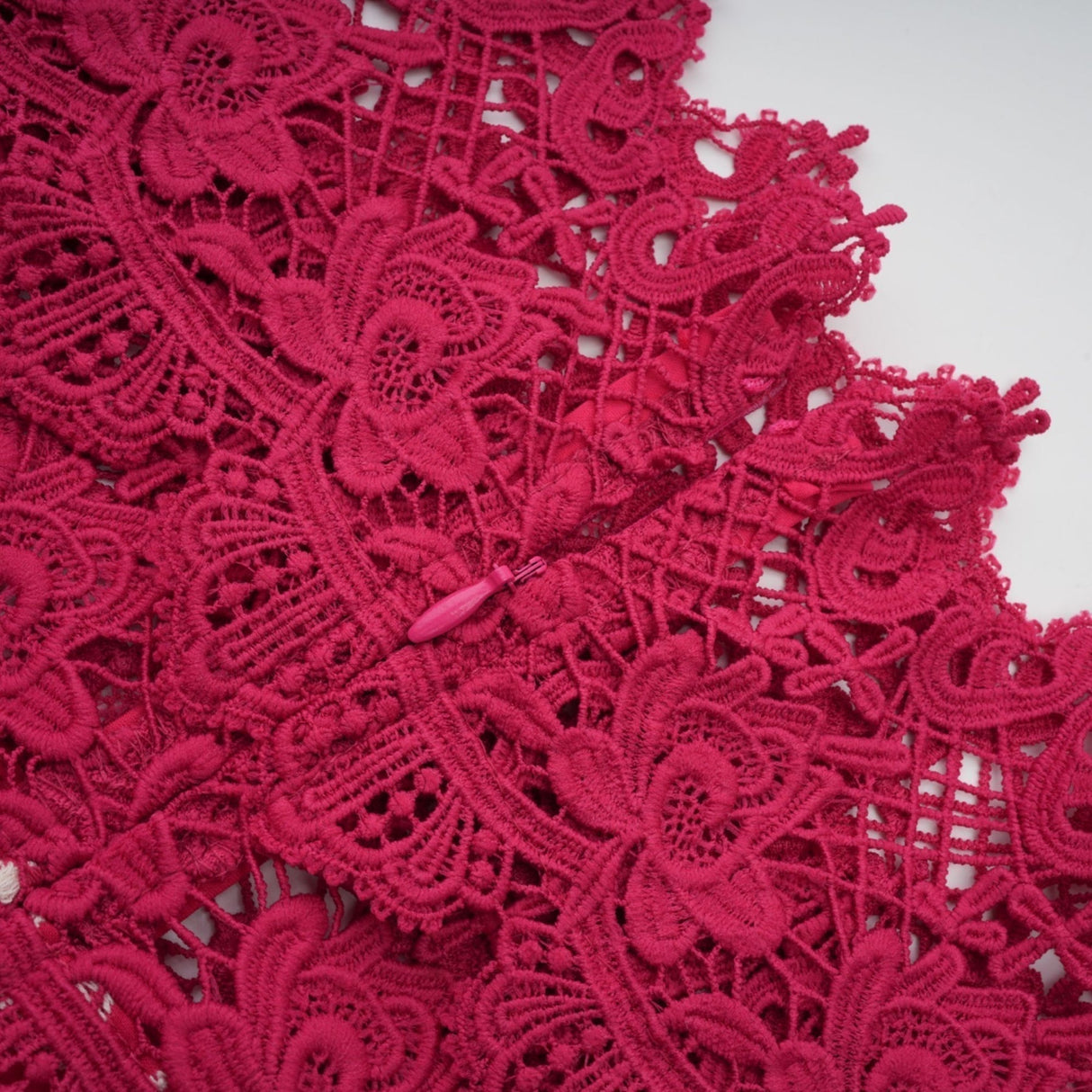 Caitlin Maxi Dress - Medium Size - Mock Neck Design - Short Sleeves - Scallop Pattern with Lace Panel Detail