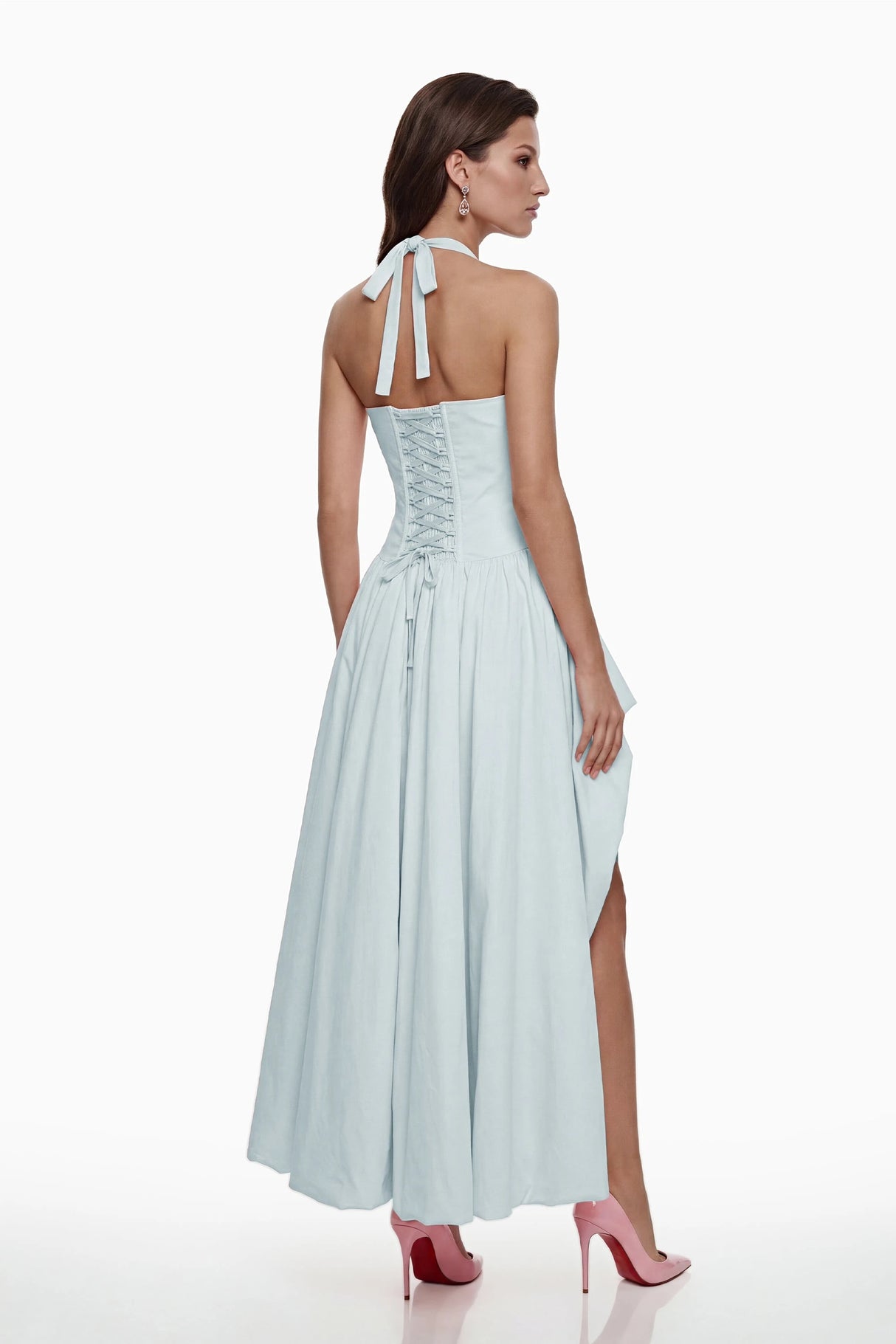Caiya Blue Sleeveless Maxi Dress with Slit