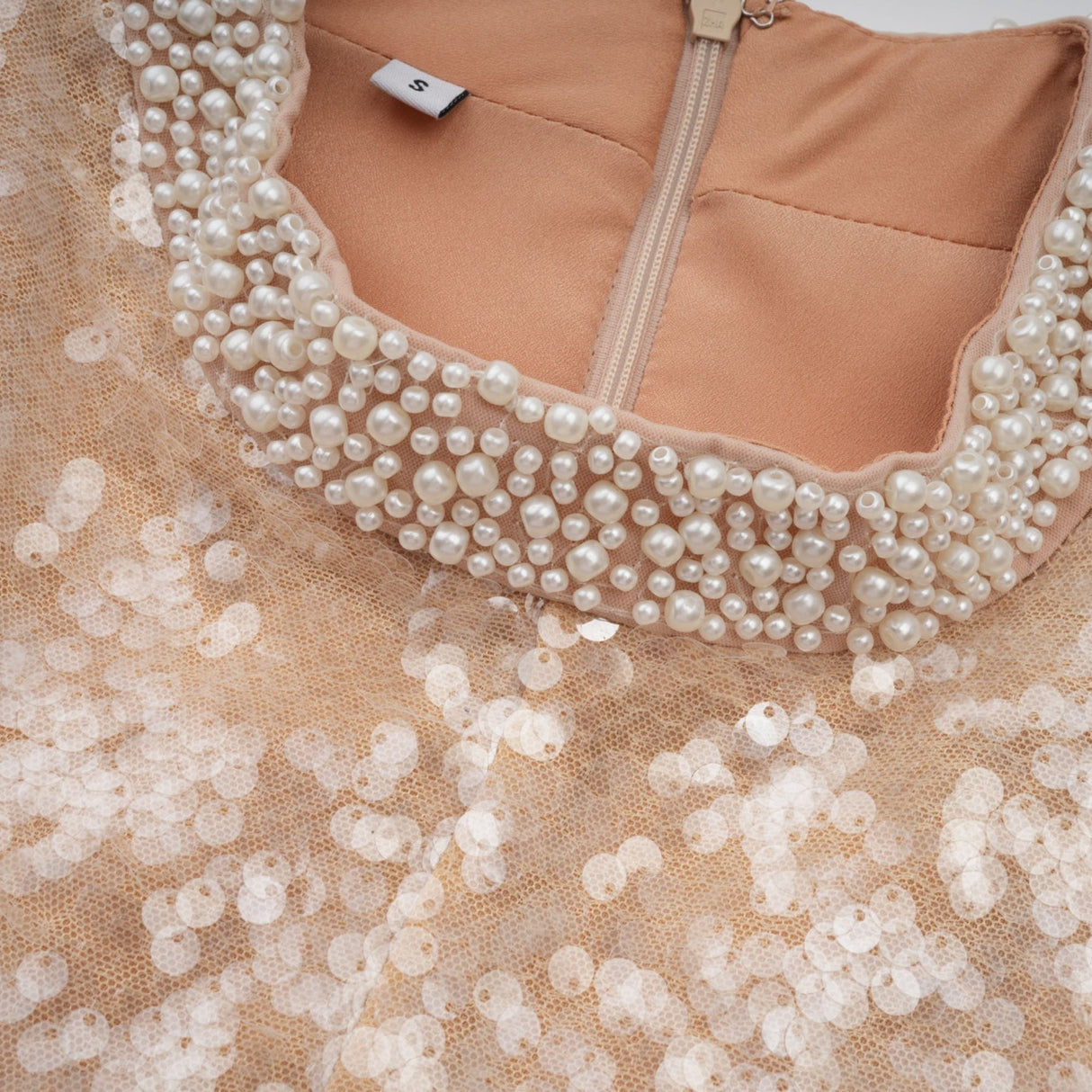 Callie Midi Dress – Crew Neck – Sequin Embellishment – Calf Length