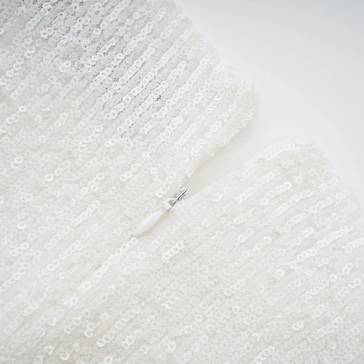 Callie Round Neck Mini Dress – Feather Cuffs – Sequin Embellished – Long Sleeves – Tailored Fit