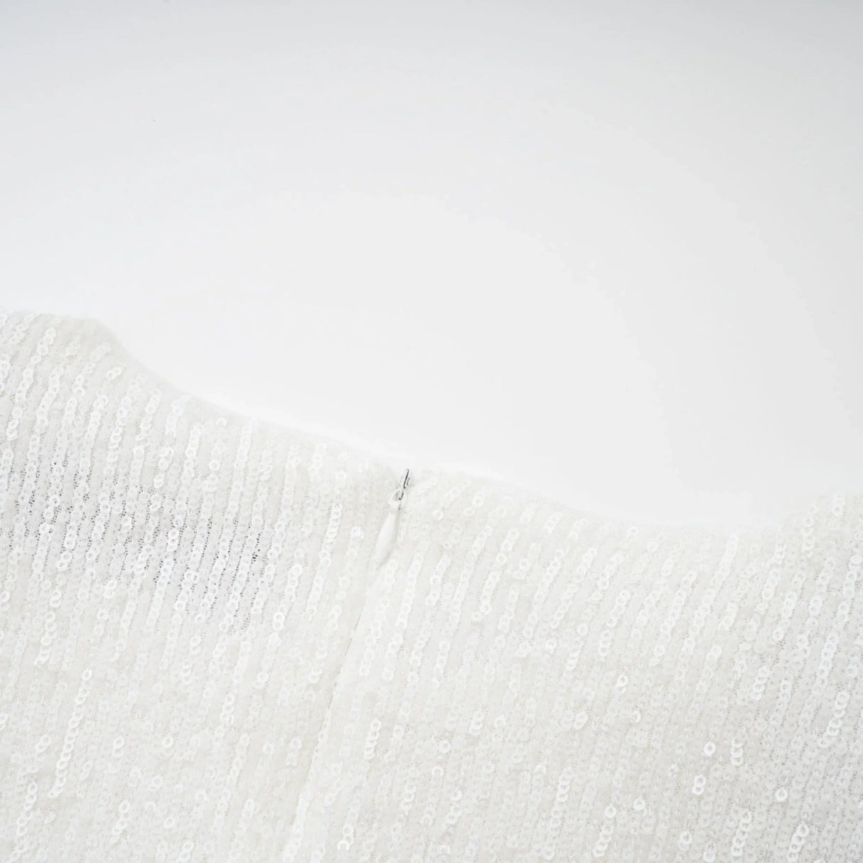 Callie Round Neck Mini Dress – Feather Cuffs – Sequin Embellished – Long Sleeves – Tailored Fit