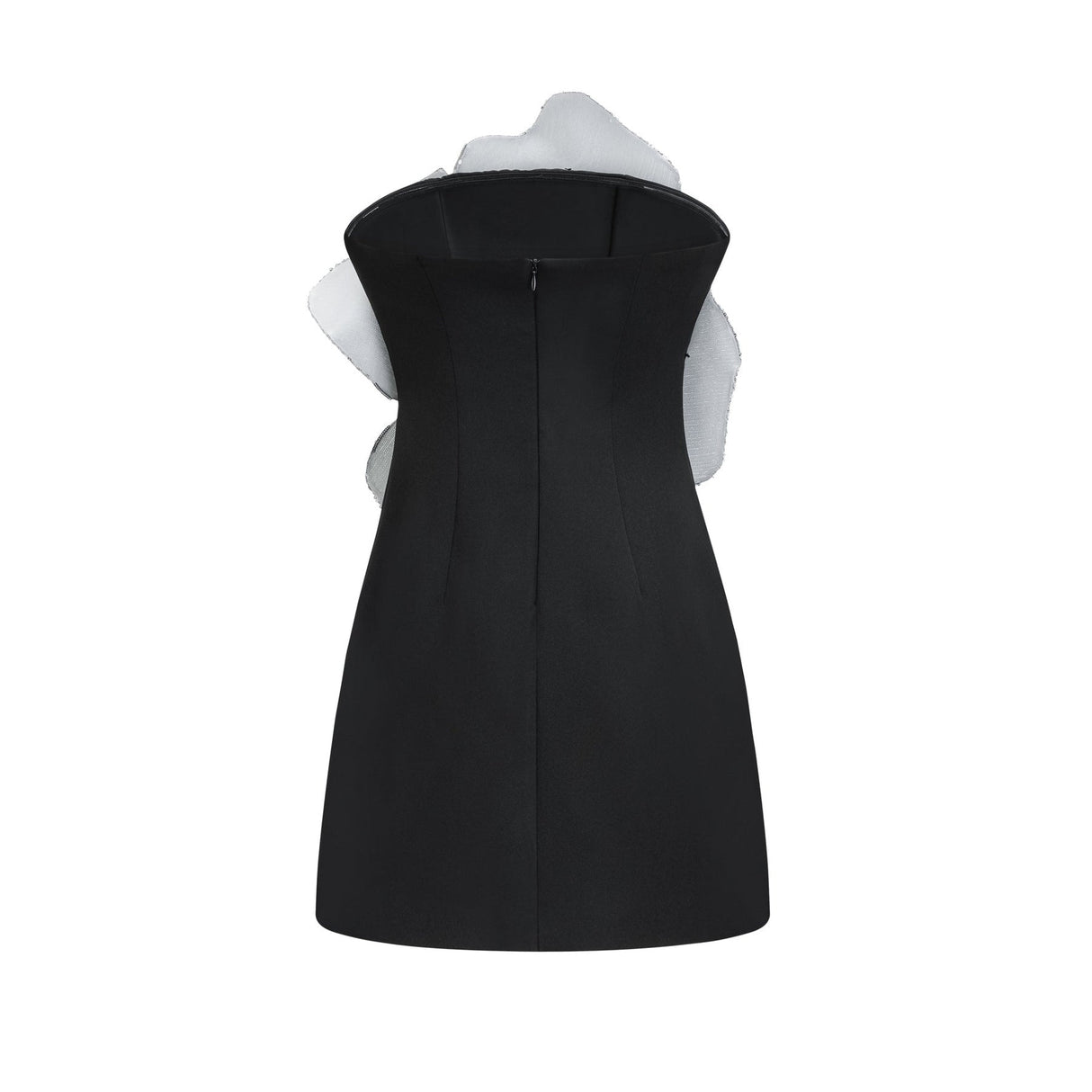 Camila Mini Dress - Sleeveless Off the Shoulder Sequin Embellished Faux - Flower Accent