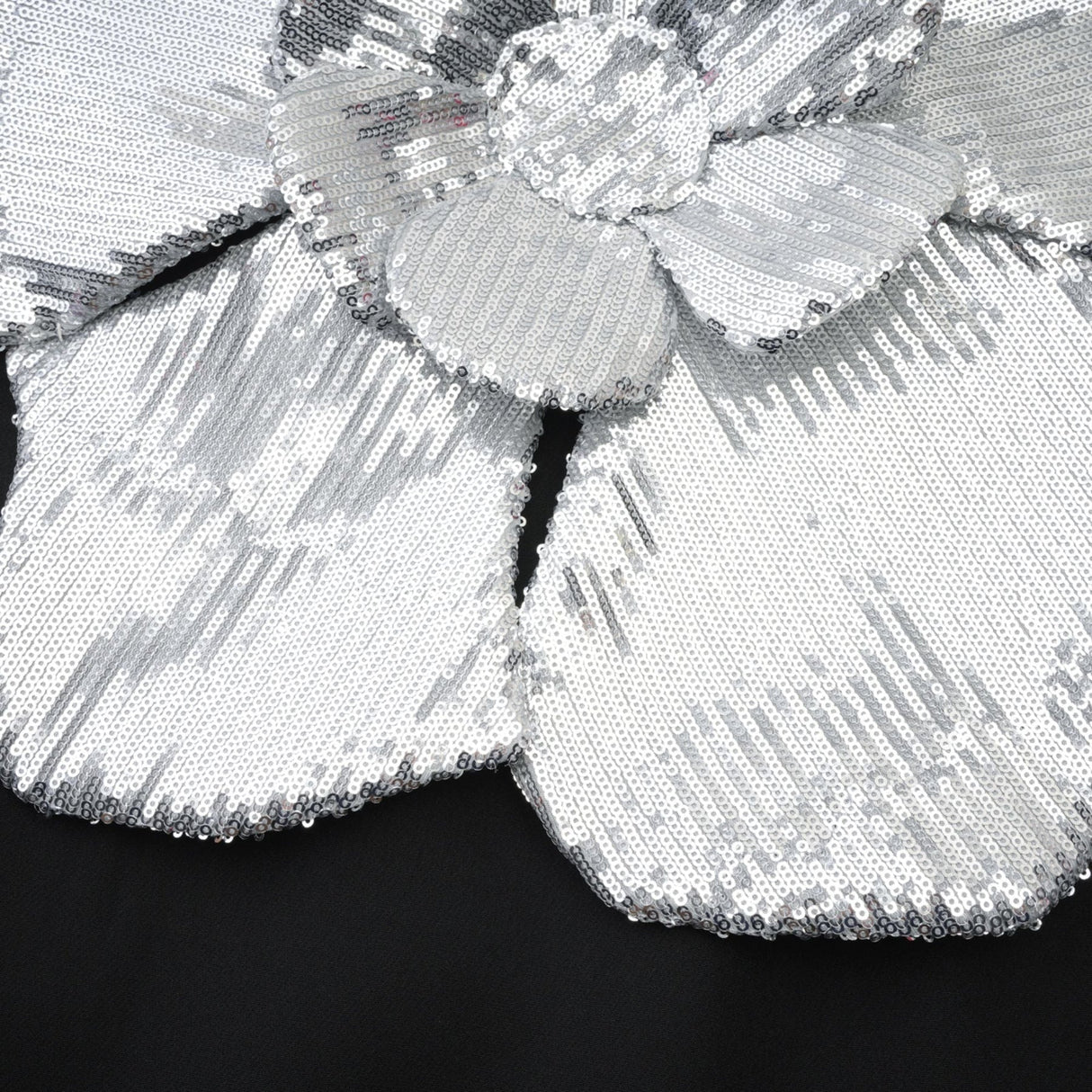 Camila Mini Dress - Sleeveless Off the Shoulder Sequin Embellished Faux - Flower Accent