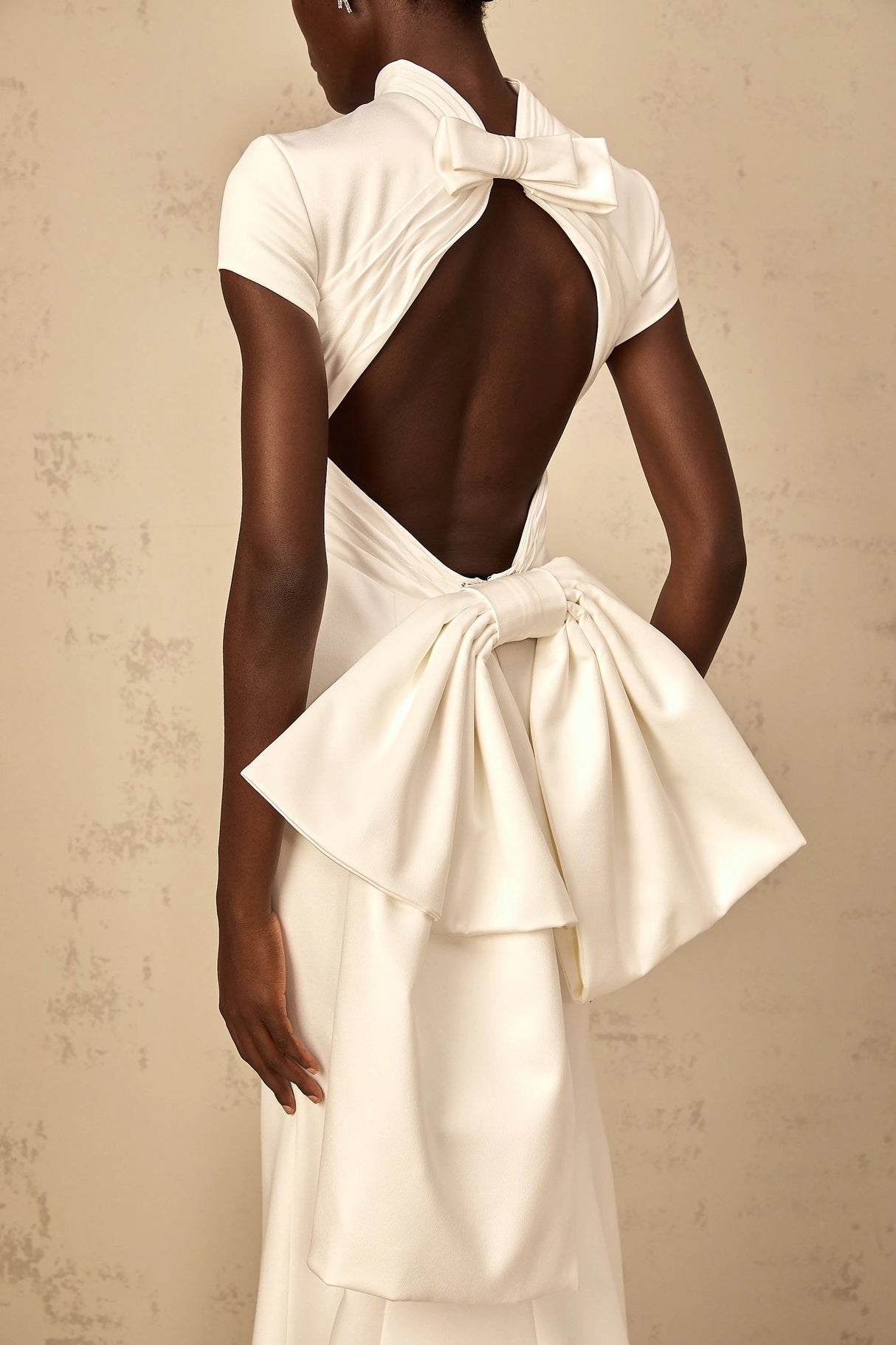 Camille White Statement Bow Mermaid Maxi Dress